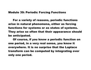 Module 39: Periodic Forcing Functions For a variety of reasons