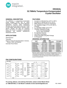 DS32kHz 32.768kHz Temperature-Compensated Crystal Oscillator