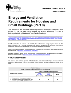 Energy and Ventilation Requirements for Housing and Small Buildings