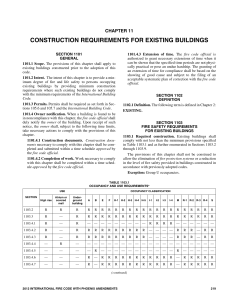 construction requirements for existing buildings
