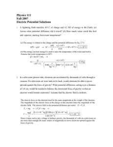 Physics 111 Fall 2007 Electric Potential Solutions