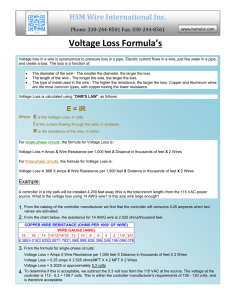 Voltage Loss Formula`s