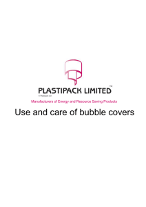 Use and care of bubble covers