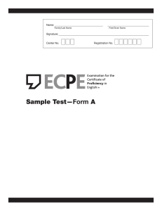 Sample Test—Form A