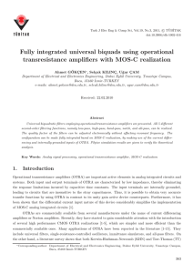 Fully integrated universal biquads using operational transresistance