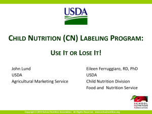 (cn) labeling rogram - School Nutrition Association