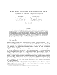 Lower Bound Theorems and a Generalized Lower Bound
