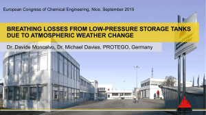 breathing losses from low-pressure storage tanks due to