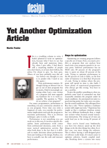 Yet Another Optimization Article