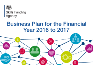 Business Plan for the Financial Year 2016 to 2017