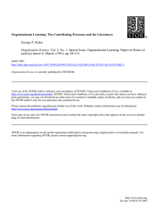Organizational Learning: The Contributing Processes and the