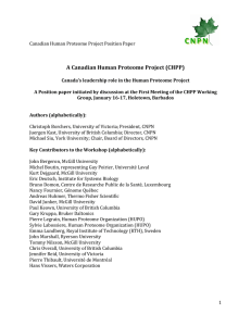 A Canadian Human Proteome Project (CHPP)