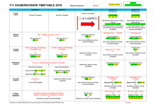 y11 exam/revision timetable 2016