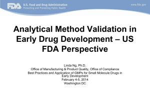 Analytical Method Validation in Early Drug
