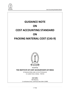 Guidance Note on Cost Accounting Standard on Packing Material