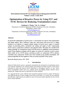 Optimization of Reactive Power by Using SVC and TCSC Devices