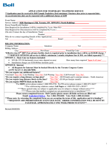 Application for Temporary Telephone Service