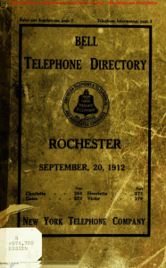 Bell Telephone Directory - Monroe County Library System