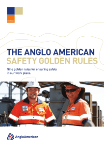 THE ANGLO AMERICAN SAFETY GOLDEN RULES