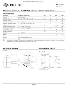 CMA-4544PF-W Datasheet - ELECTRET CONDENSER
