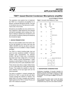 TS971 based electret condenser microphone amplifier