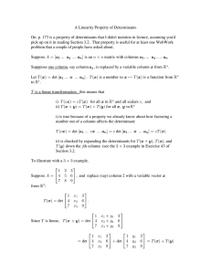 Linearity Property of Determinants