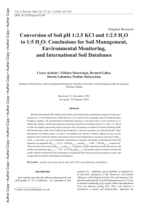 Conversion of Soil pH 1:2.5 KCl and 1:2.5 HO to 1:5 HO