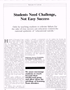 Students Need Challenge, Not Easy Success