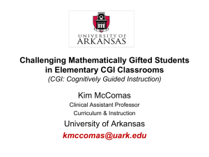 Challenging Mathematically Gifted Students in Elementary CGI