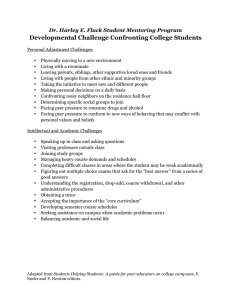 Developmental Challenge Confronting College Students