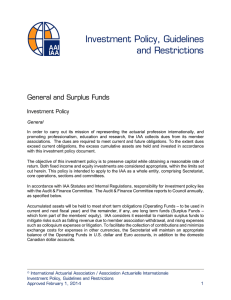 Investment Guidelines - International Actuarial Association