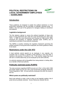 political restrictions on local government employees – guidelines