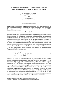A note on bulk aerodynamic coefficients for sensible heat and