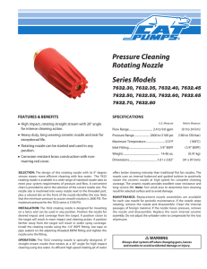 Pressure Cleaning Rotating Nozzle Series Models