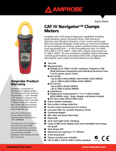 CAT-IV Navigator Clamp Meters Data Sheet