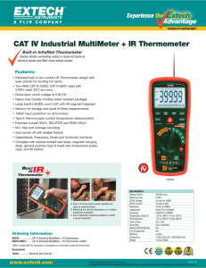 CAT IV Industrial MultiMeter + IR Thermometer