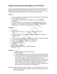 Subcutaneous Indwelling Access Sample Protocol