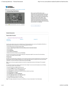 1. Connecting Hardware – National Instruments