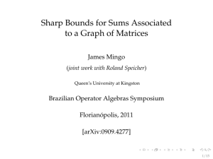 Sharp Bounds for Sums Associated to a Graph of Matrices