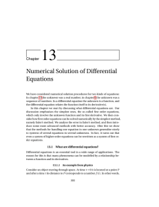 Numerical Solution of Differential Equations