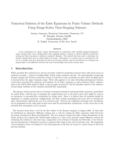 Numerical Solution of the Euler Equations by Finite Volume Methods