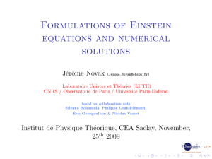 Formulations of Einstein equations and numerical solutions