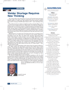 American Welding Society article on Welder Shortage