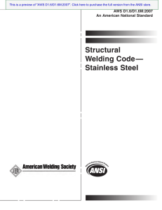 Structural Welding Code— Stainless Steel