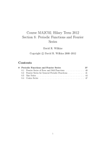 Course MA2C02, Hilary Term 2012 Section 8: Periodic Functions