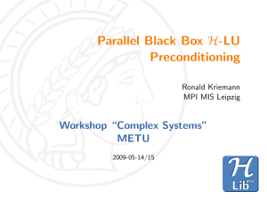Parallel Black Box H-LU Preconditioning
