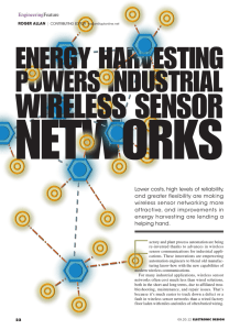 Energy Harvesting Powers Industrial Wireless Sensor Networks