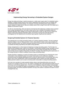 Implementing Energy Harvesting in Embedded