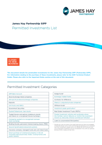 Permitted Investments List
