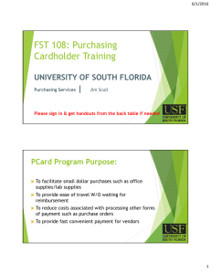 FST 108: Purchasing Cardholder Training